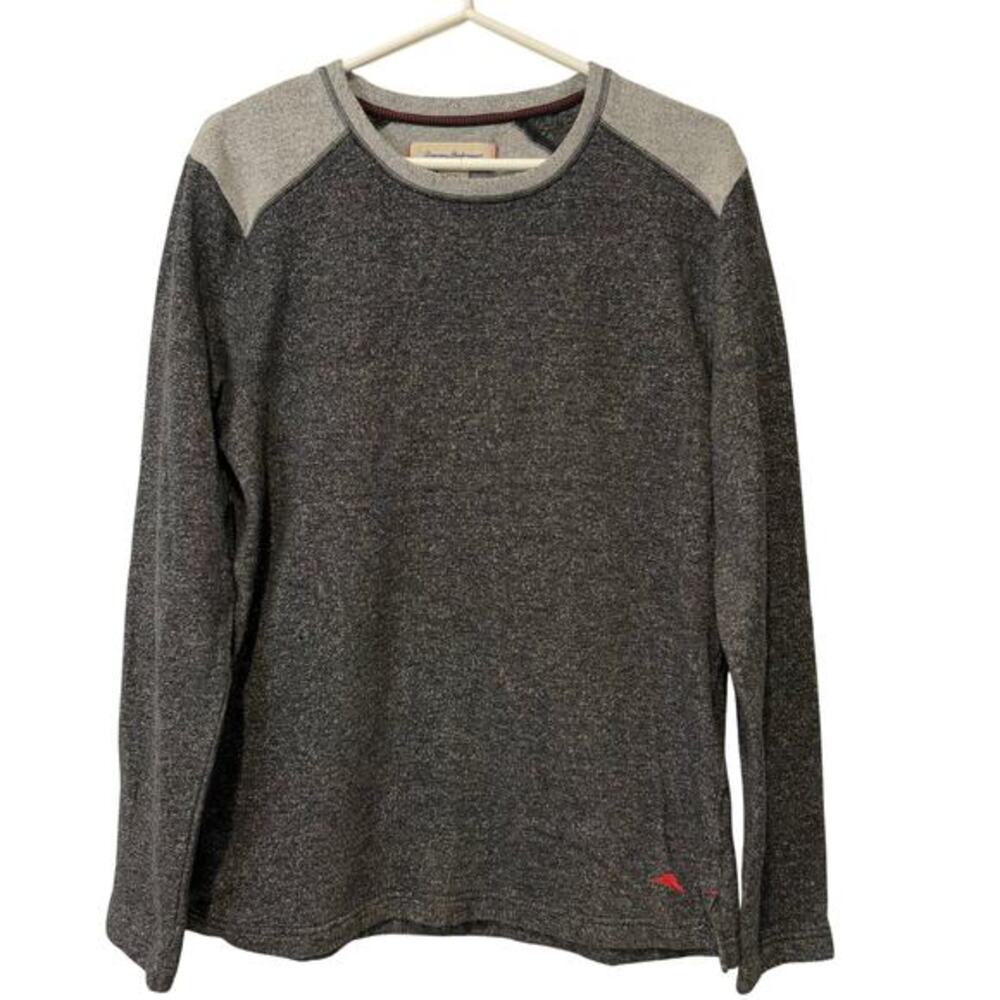 Tommy Bahama‎ Mens Medium Crewneck Fleece Sweatshirt Heather Gray Cozy Warm